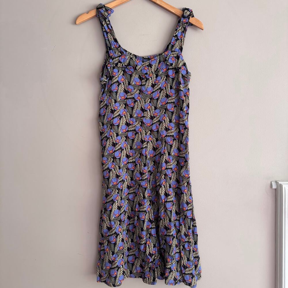 Vintage FLAX by Jeanne Engelhart Black Floral Dress Size Small